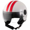 Otevřená helma RIDERO bílo-červená